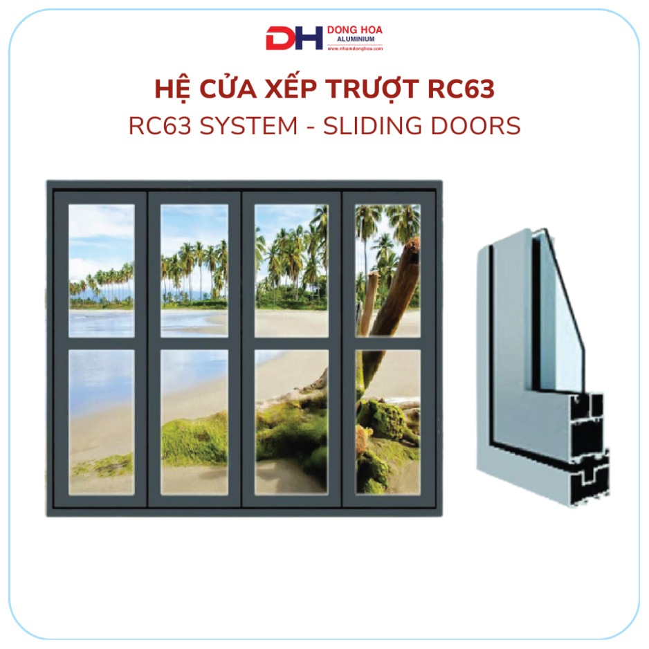 GIỚI THIỆU HỆ CỬA XẾP TRƯỢT RC63