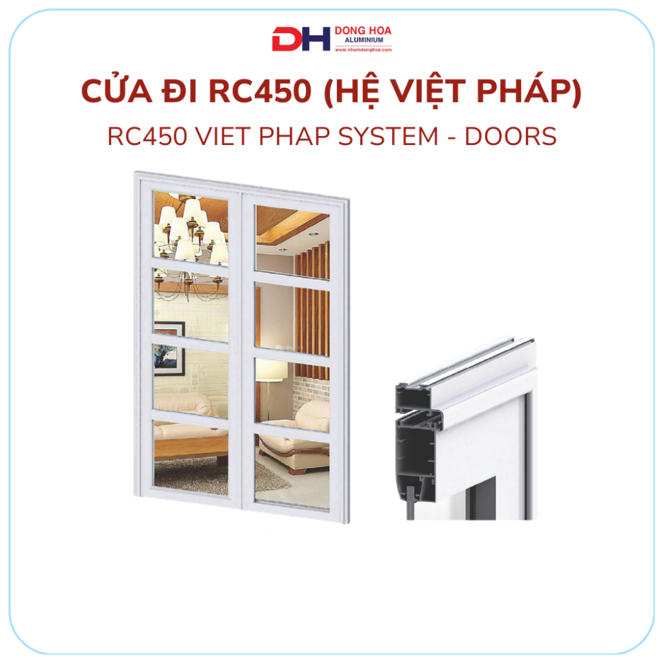 CỬA ĐI RC450 (HỆ VIỆT PHÁP)